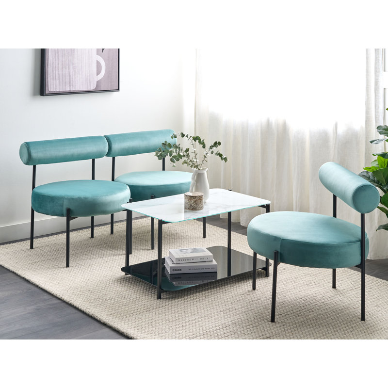Mecosta 60cm Wide Tufted Polyester Side Chair, Green