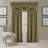 Alicia Damask Print Waterfall Tassel 52" Window Valance-376427173