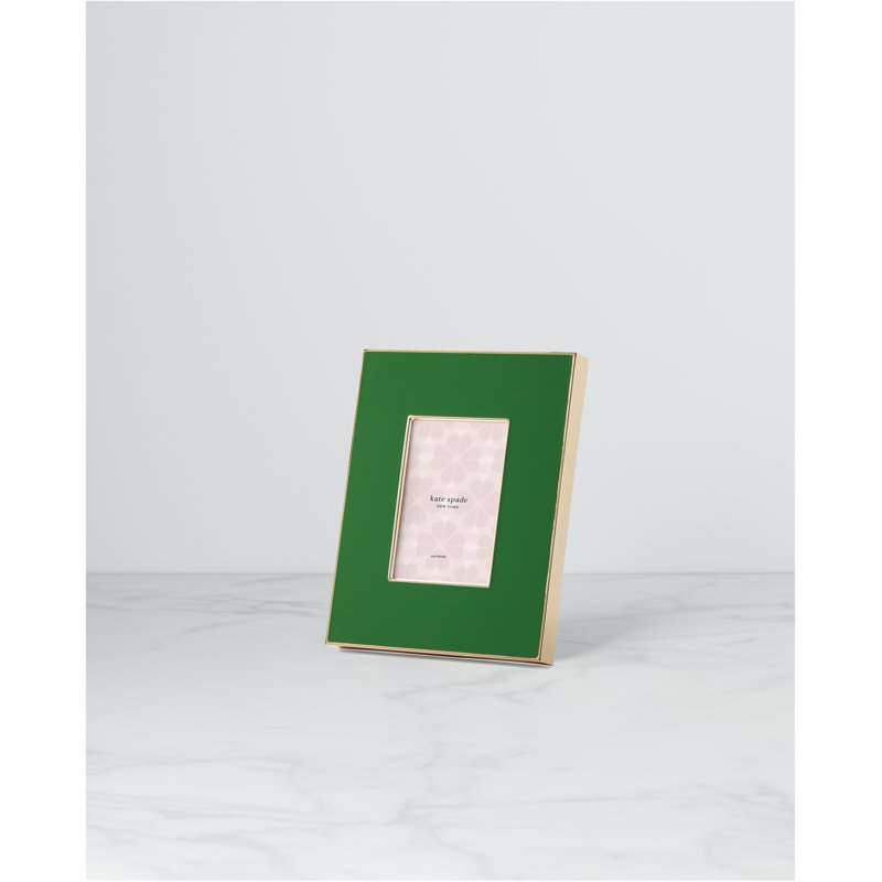 Green Enamel and Stainless Steel 4x6 Tabletop Picture Frame