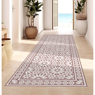 Absar Vinyl Machine Printed Area Rug