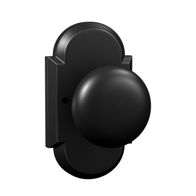 Bravura 906-G1 Macon Privacy Knob on Beveled Rectangular Rose in Matte Black
