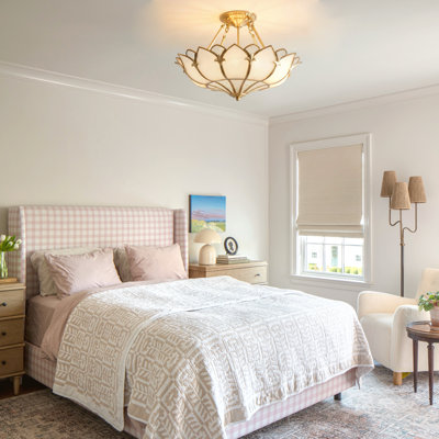 3 - Light 19" Modern Blossom Semi Flush Mount Chandelier Dimmable