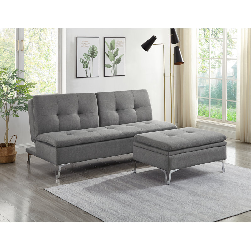 Repose-pieds, chocolat, Mélange de polyester gris