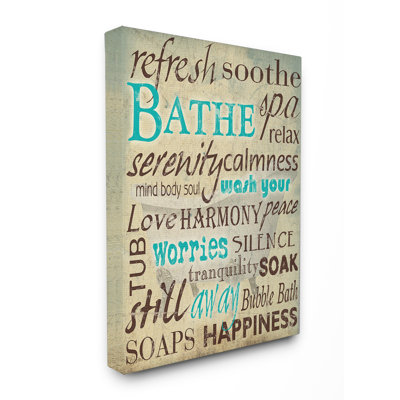 «Bath Wash Your Worries», reproduction d'art textuel