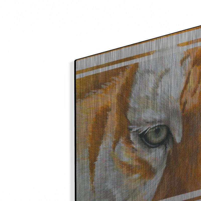 Tigre doré tigré «Luxe» par Barbara Keith, H 12 po x l 16 po