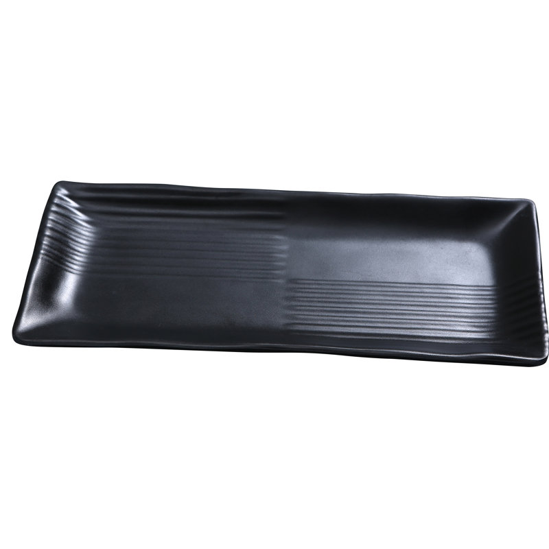 Assiette plate rectangulaire en mélamine Black Pearl