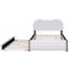 Lit plateforme tapissier avec pieds de support en bois et lit gigogne simple-121066377-121066378