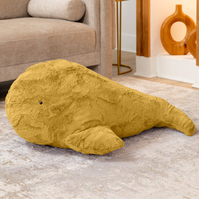 Pouf et pouf Raven-Symoné Marina The Whale Sea Buddy Large Kids, fourrure dorée