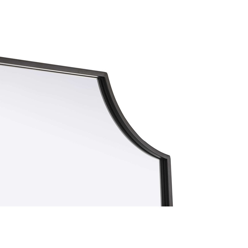 Notched Metal Mirror 30x42 inch in Black, 42" x 30", Black