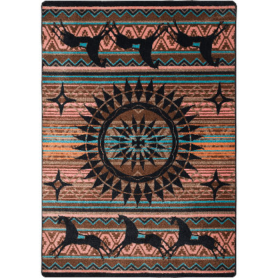 Tapis turquoise à motif sud-ouest Menik