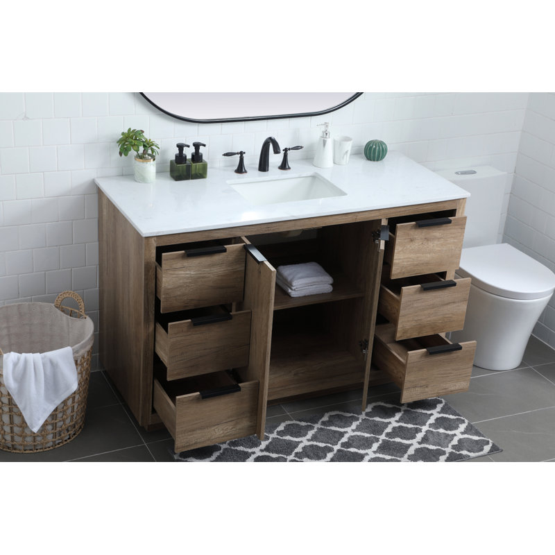 Ensemble de meuble-lavabo simple 54 po Broadlands, Chêne naturel