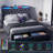 Oneita Upholstered LED Bed Frame With Storage Headboard Charging Station 2 Drawers Gray-1968671384