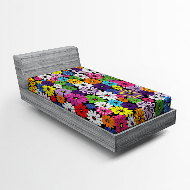 Microfiber Floral Fitted Sheet, Twin XL Fitted Sheet