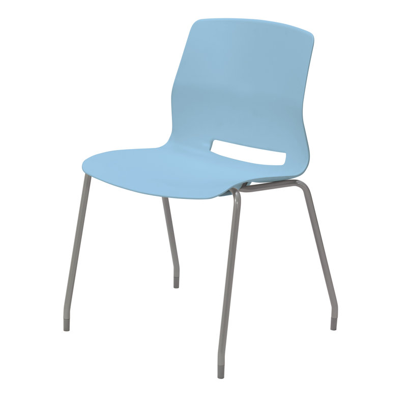 Chaise empilable Wille, Bleu ciel, Sans roulettes