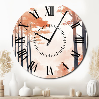 Forest in Autumn - Nature Silent Metal Wall Clock