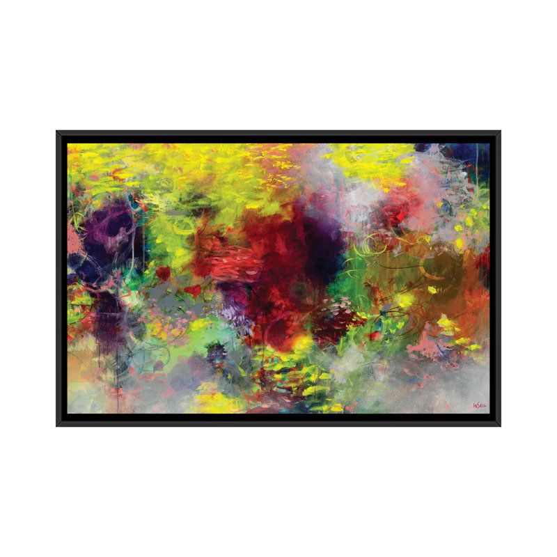 Triune par Paulette Insall - reproduction sur toile tendue, H 32 po x l 48 po x P 1,5 po, Toile avec cadre noir, Pas de tapis