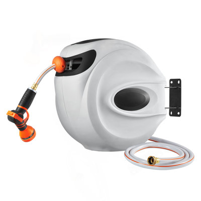 Retractable Hose Reel Water Hose Reel 84'X5/8" 180° Swivel Wall-Mounted