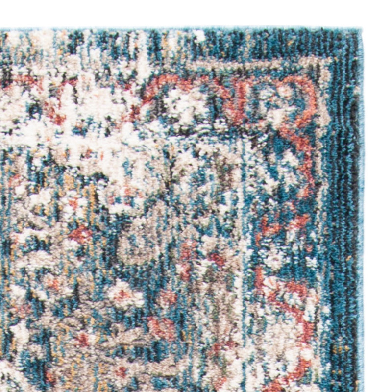 Tapis turquoise Cooksey, Rectangle 6 pi 7 po x 9 pi