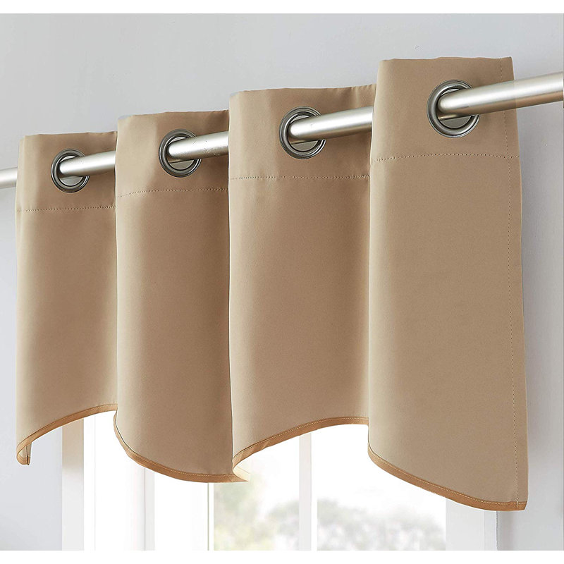 Scalloped Valance Scarf With 8 Grommets. Kitchen Valances Come in 5 Colors, Taupe