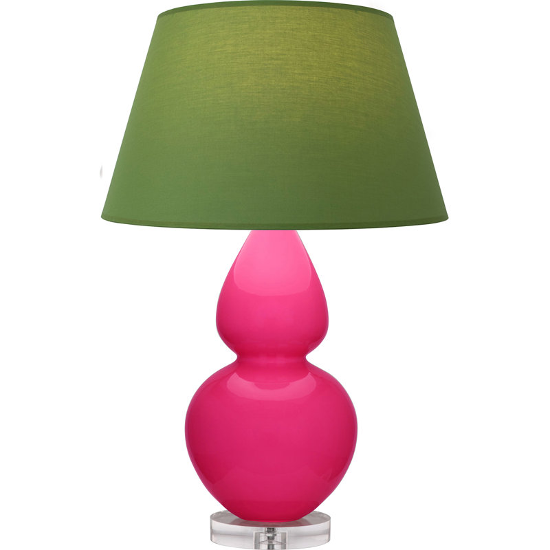 Double Gourd Table Lamp, Daisy Glazed/Silver, Pearl