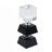 2.4x2.4x5.9" Black and Clear Two Tiered Square Candle Holder