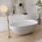 59”Solid Surface Bathtub, Freestanding Soaking Bathtub-111464620