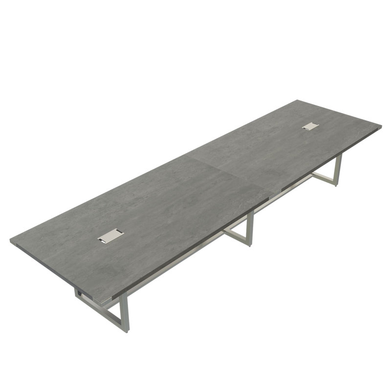 Table de conférence rectangulaire Mirella, H 29,5 po x L 192 po x P 47,25 po, Gris pierre, Gris