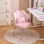 Chaise de coiffeuse en velours avec dossier à coussin fleuri et hauteur réglable antidérapante-1782960835