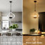 Luminaire suspendu de style campagnard à 4 lumières avec abat-jour en verre transparent de 13,39 po pour salle à manger-598556765