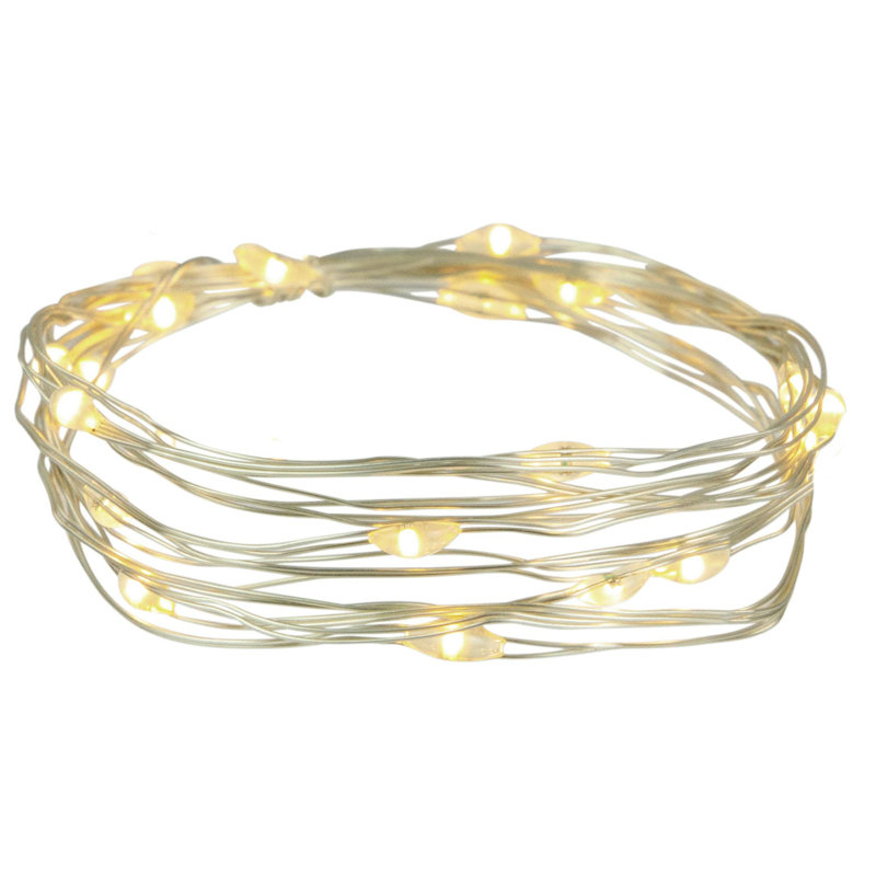 20 Battery Operated LED Micro Fairy Lights, Yellow