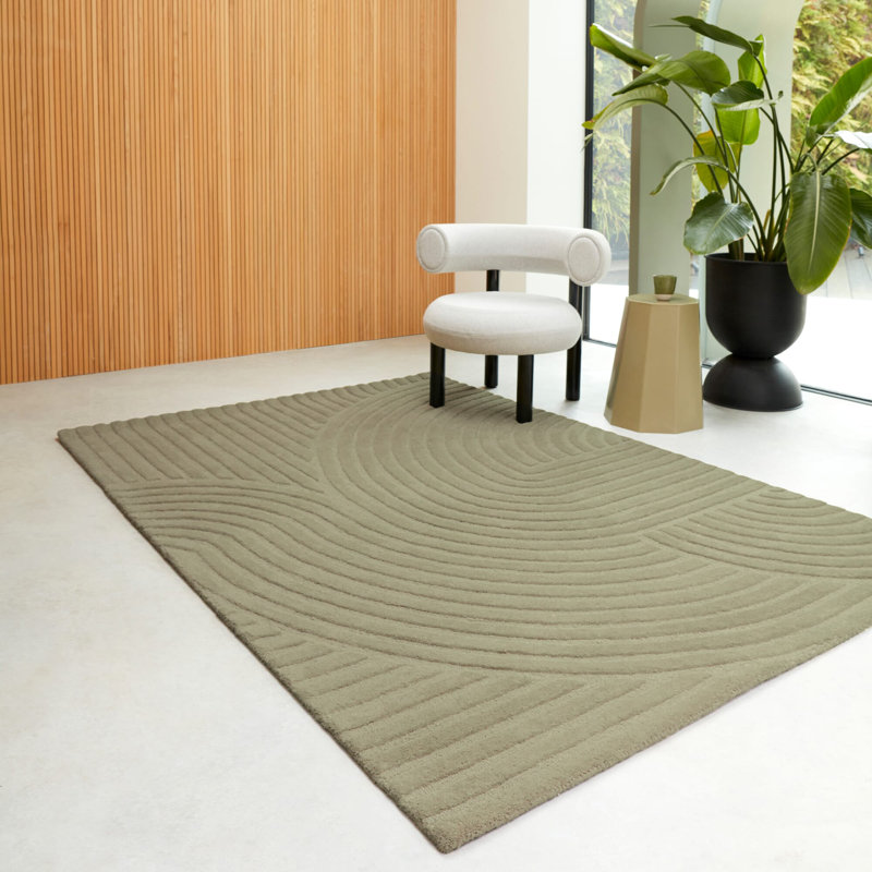 Berthamae Geometric Wool Hand Woven Area Rug, Rectangle 200 x 290cm