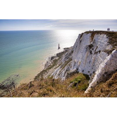 Beachy Head Lighthouse And Cliff by Tolga_TEZCAN - Wrapped Canvas Print