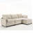 Modular Velvet U-Shaped Sofa with Ottoman and Lumbar Pillows, Deep Seating for Ultimate Comfort and Style-1531117126