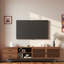 Meuble télé moderne avec 2 tiroirs profonds, armoire de rangement avec portes à lattes chics et gestion des câbles