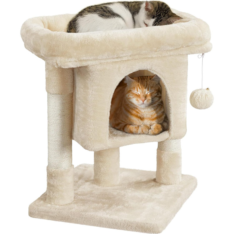 Chat pour chat avec poteaux à griffer recouverts de sisal, Beige