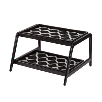 Premium Solid Wood Boot Tray Stand with Natural Coir Mat - Entryway & Mudroom Shoe Organizer