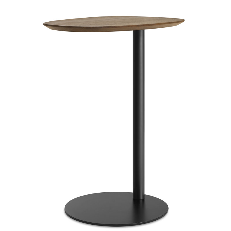 Swole Solid Wood End Table, Walnut/Black, 25" H x 20" W x 15" D
