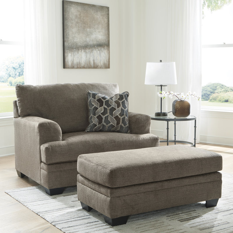 Canapé, causeuse, fauteuil surdimensionné et repose-pieds Stonemeade, Brun / Beige