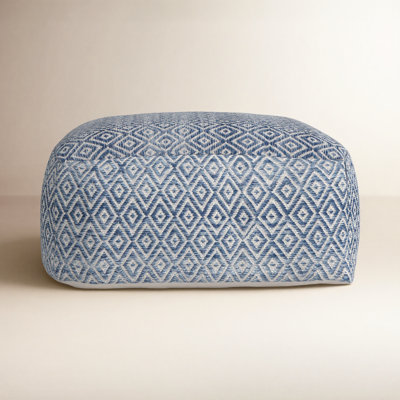 Iyanola 34'' Wide Square Geometric Pouf Ottoman