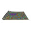 Tapis vert/bleu à motifs-1342997344