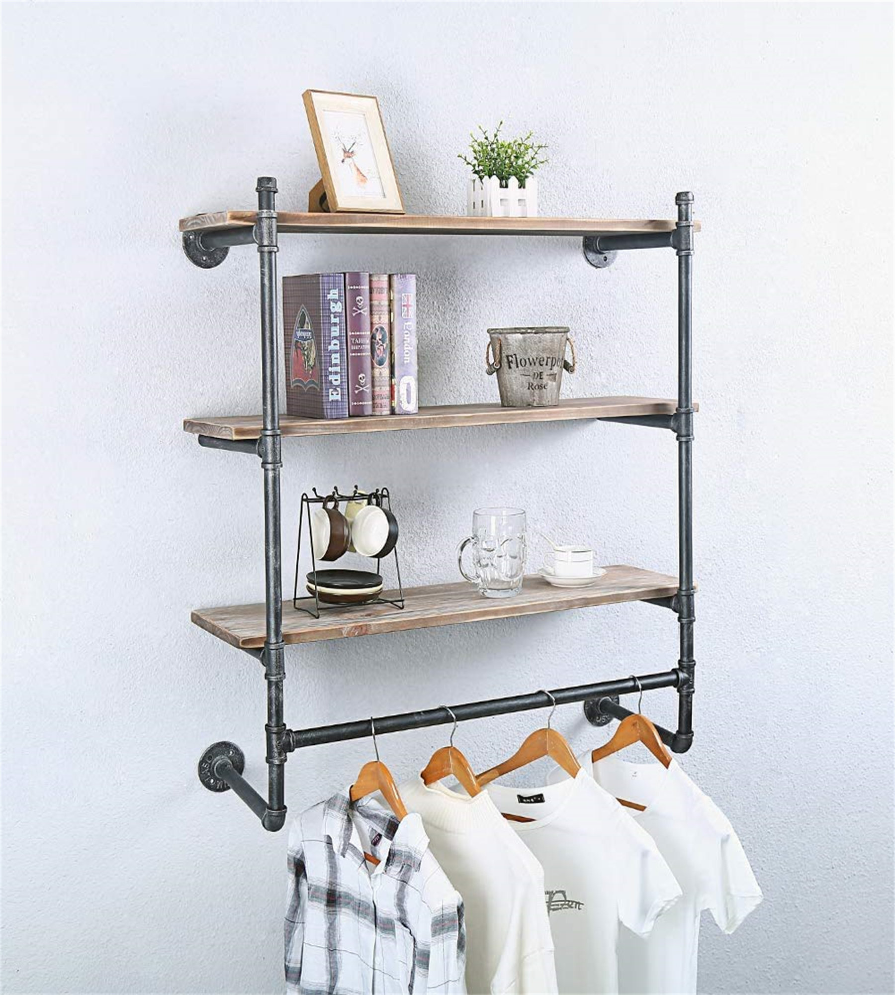 Williston Forge Jorgos Metal Wall Mounted Clothes Rack | Wayfair