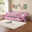 Lit plateforme rose en bois avec garde-corps et 2 tiroirs - Lit pour enfants sécuritaire et élégant pour tout-petits-803098577
