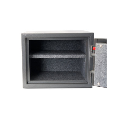 Coffre-fort pour petite boîte de bureau - acier, 12,02 po Profondeur, largeur de 15,31 po, hauteur, 46,62 lb, ton de gris profond, large, haut, teinte