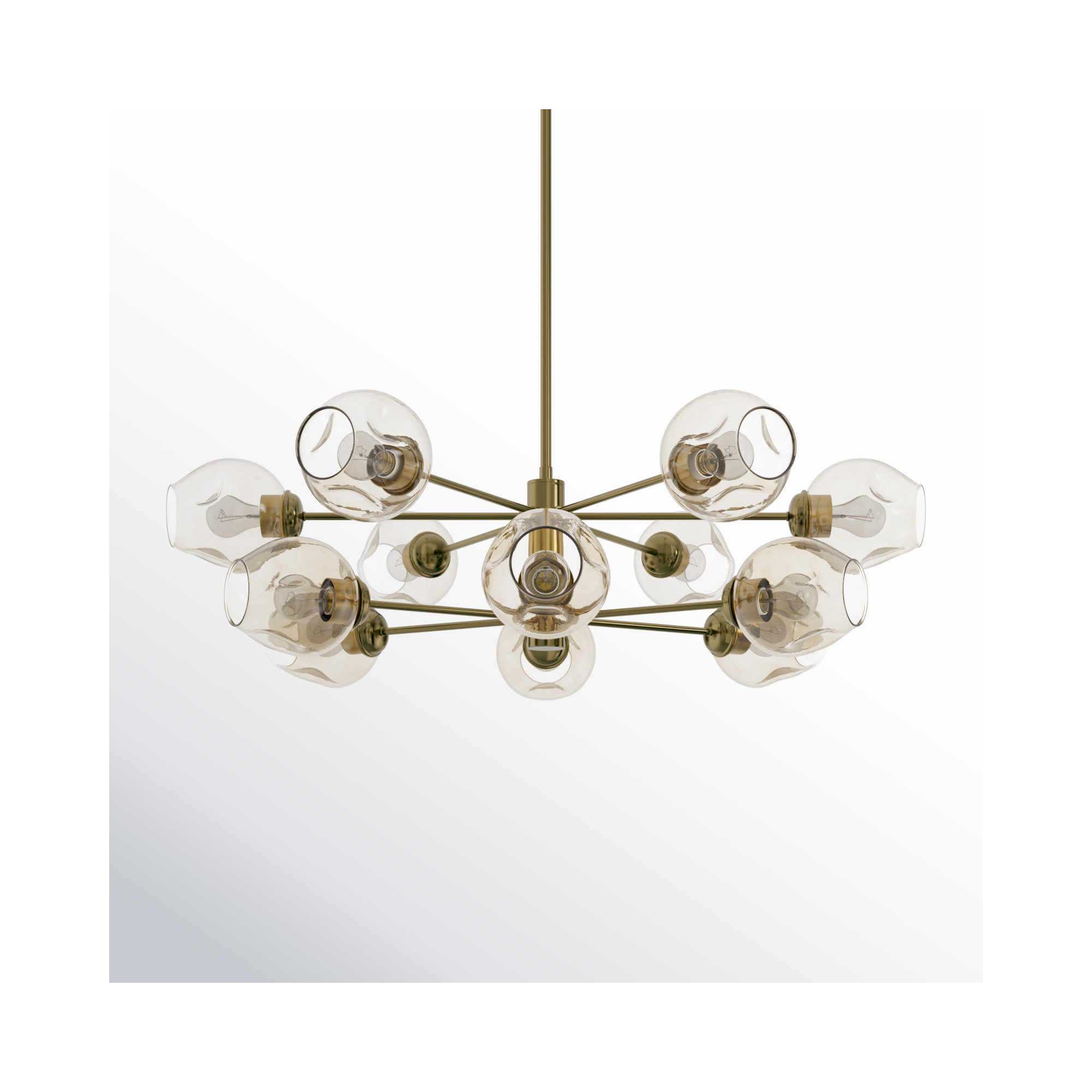 Anastasia 12 - Light Metal Dimmable Sputnik Chandelier, Brown, Antique Gold