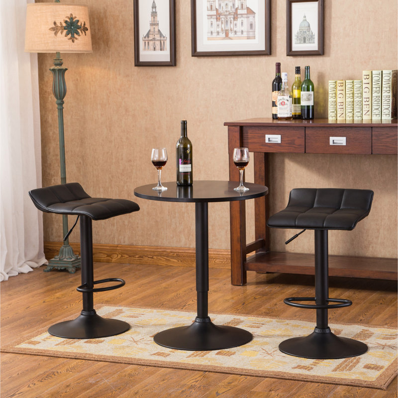 Ensemble de tables de bar Belham et 2 tabourets de bar pivotants en cuir
