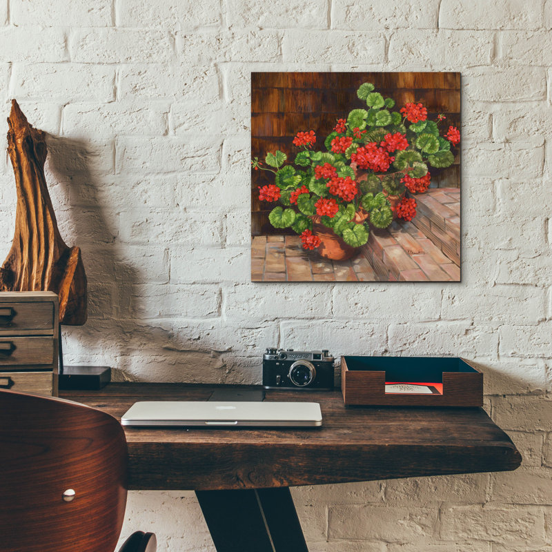«Summer Geraniums Square» par Paul Brent, H 12 po x l 12 po x P 0,13 po