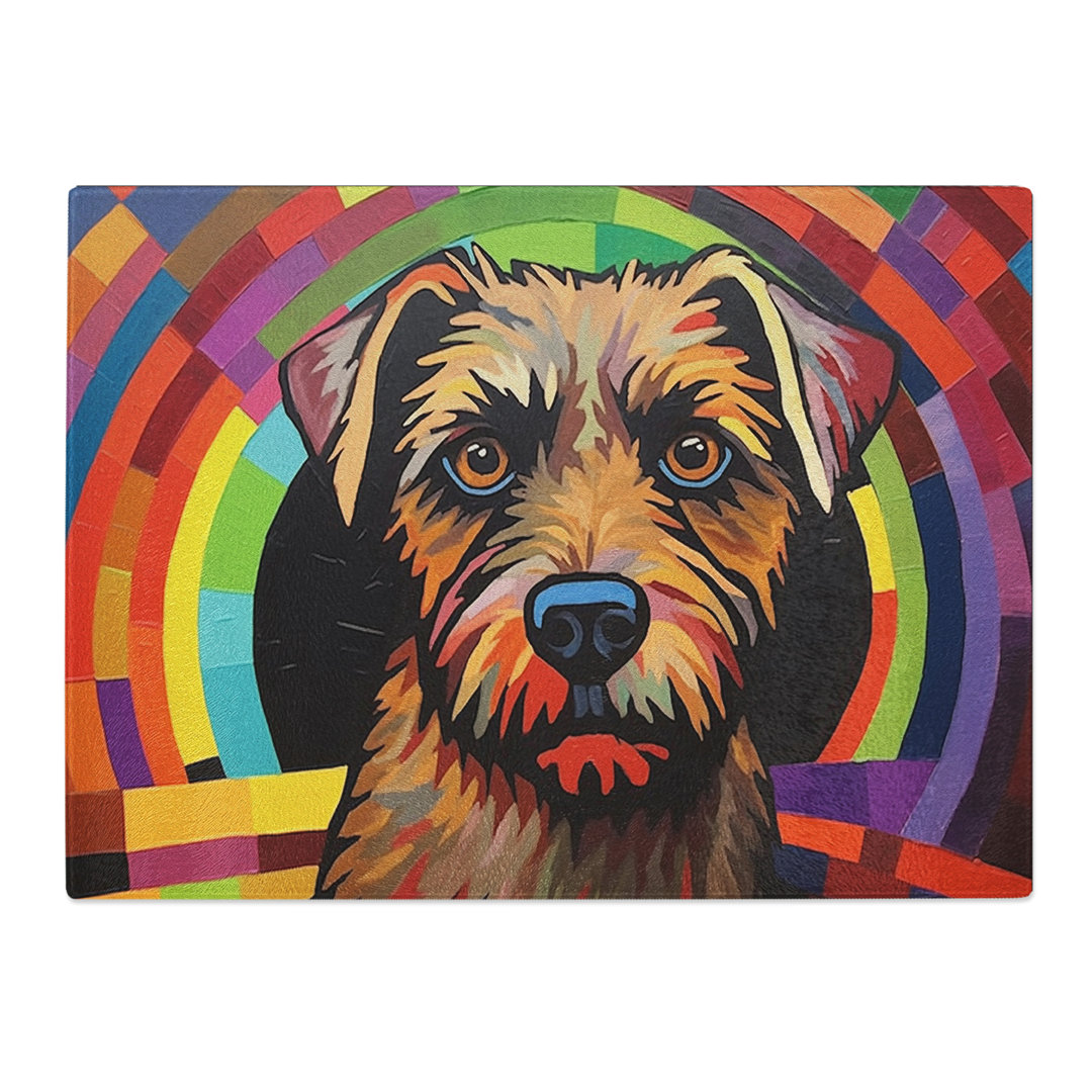 Border Terrier Constructivism  Glass Chopping Board