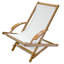 Chaise longue d'extérieur 27 po en bois massif blanc et naturel