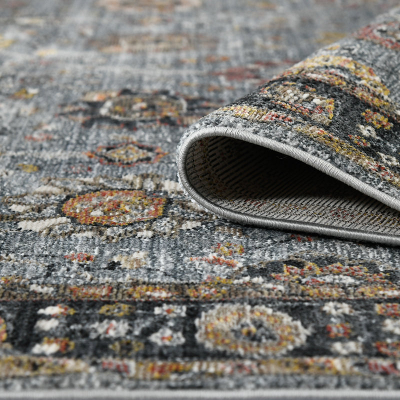 Olivia Traditional Floral Bordered Premium Polyester Performance Area Rug, Rectangle 2' x 3'3"