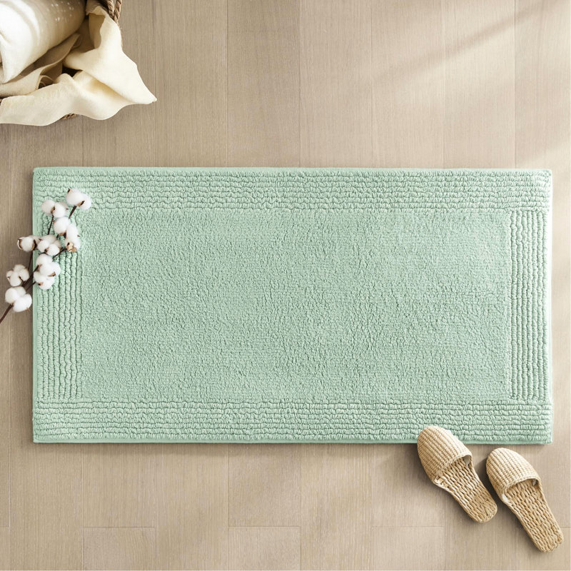 1 tapis de salle de bain réversible 100% coton à velours moyen de 0,5 po x 3 po 20 po x 30 po - antidérapant